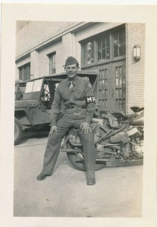 Wwii 1940s Usaaf Atc 7th F Gp Hq Great Falls Mt Photo 7 Motorcycle 902nd Gs Mp