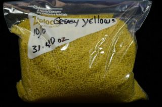 Bovis Vintage Seed Beads,  Greasy Yellow,  Size 11,  31.  40 Oz.  -