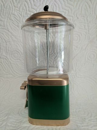 Bubblegum Machine Green and Gold with Key Vintage Just Cleaned and Painted,  Fun 2
