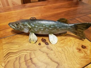 Northern pike spearing decoy pike fish decoy fishing lure Casey Edwards 4