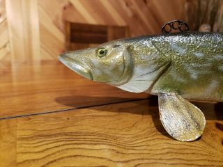 Northern pike spearing decoy pike fish decoy fishing lure Casey Edwards 5