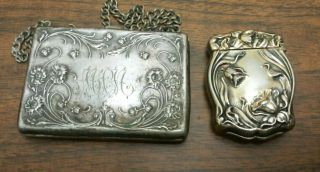 1907 Dated Vintage Sterling Silver Compact Makeup And Match Case