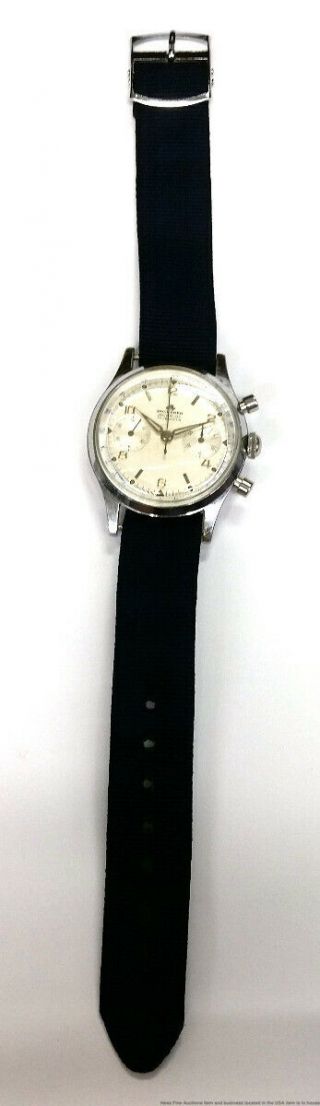 Vintage 1970s Bucherer Dial Round Button Chronograph Mens Watch 2