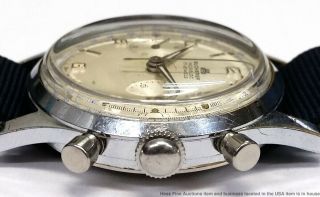 Vintage 1970s Bucherer Dial Round Button Chronograph Mens Watch 6