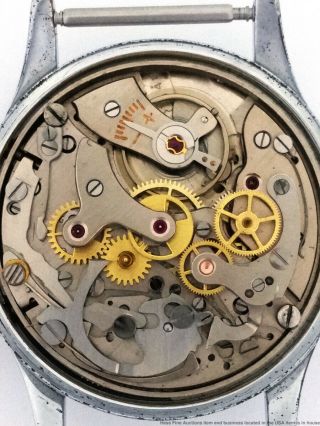 Vintage 1970s Bucherer Dial Round Button Chronograph Mens Watch 8