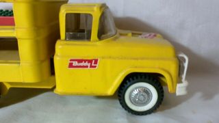 Vintage Buddy L Steel Coca Cola Delivery Truck Bottles Crates Yellow 5