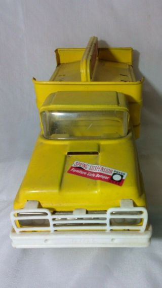 Vintage Buddy L Steel Coca Cola Delivery Truck Bottles Crates Yellow 6