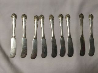 Set of 9 Vintage Gorham Sterling Silver Butter Knives - Monogramed 2