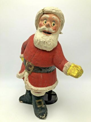 Vintage Christmas Paper Mache Santa Claus Figure Candy Container