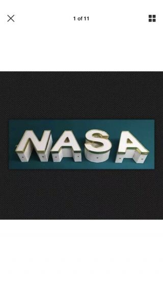 Vintage Neon Nasa Sign Letters Decorative Channel Marquee Old Nasa Sign