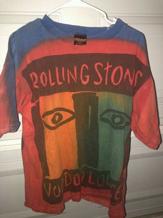 Vintage 1994 The Rolling Stones Voodoo Lounge Tie Dye T - Shirt Size Xl Red Blue