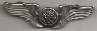 Rare Late Wwii " Usaaf Air Crew Wing " Wing - Sterling Silver