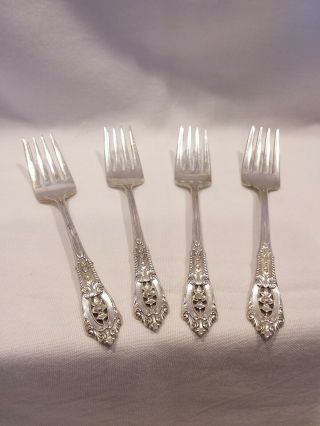 Wallace Rose Point Sterling Silver Set Of 4 Salad Forks Never Monogrammed