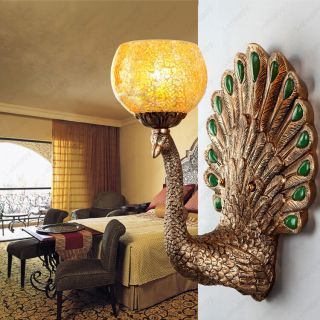 Vintage 5w Retro Led Wall Sconces Light Fixture Peacock Lamp Bedroom Hotel Aisle