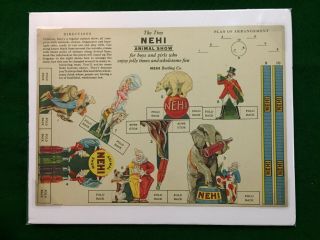 Vtg Nehi Bottling Co.  Tiny Nehi Animal Show Cut - Out Advertising Premium