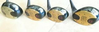 Macgregor Tourney Eye - O - Matic R75w Persimmon 1,  3,  4,  5 Wood Clubs Rh Vintage