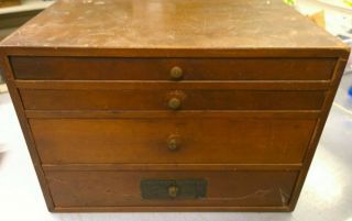 Vintage Wood Elgin Parts Storage Cabinet 57283 - Watchmaker Repair Parts Tool