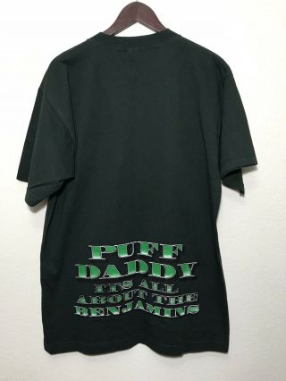 Vintage 90s Puff Daddy All About The Benjamins Rap Hip Hop T Shirt Mens Large 3