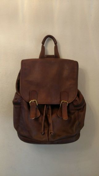 Vtg 90s Coach Brown Glove Tanned Cowhide Leather Xl Backpack No 0520 Guc