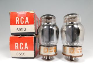 Rca 6550 Matched Vintage Tube Pair Metal Base Round Getters Nos (test 105)