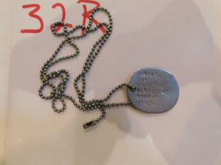 Usmc Vathis Gus Dog Tag T 10/45 Post Wwii Cold War Marine Single Tag 32r