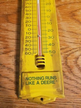 John Deere Dealer Thermometer Sign Vintage Old Tractor Farm gas Oil art 3