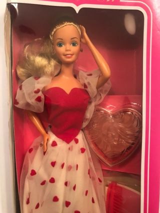 Barbie Doll Loving You Mattel 1983 Heart - Print Dress Brush Comb And More Nib