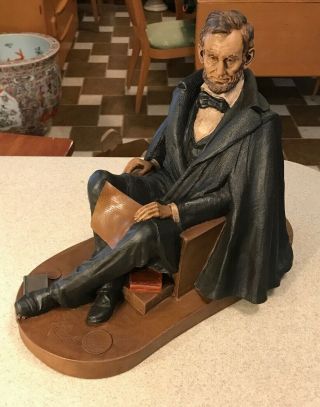 Vintage Abraham Lincoln Sculpture Statue Tom Clark Gnome Signed 79