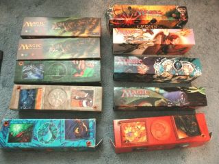 Mtg Ten (10) Vintage Card Deck Storage Boxes - Magic The Gathering