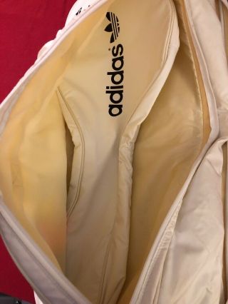 Vintage Adidas Ivan Lendl Tennis Racket Bag White Duffle 2 piece 29x13x10 6