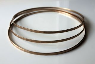 Vintage Set Of 3 8kt Gold Bangle Bracelets Marked 333 7.  85g