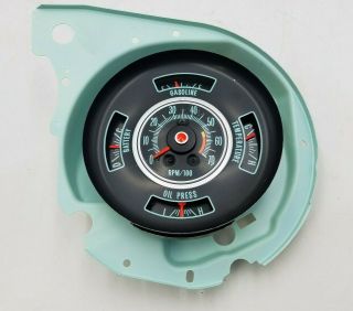 1969 Chevrolet Chevelle Tachometer Gauge Cluster Teal Green Vintage 1pc 5300rpm