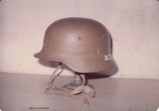 1970 Snapshot Photo Rare German M1916 Pre - Wwii Japanese Helmet 13