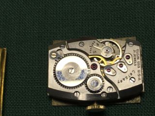 Solid 14k gold Lord Elgin 559 21 jewel Wrist Watch Mans Men Art Deco Vintage 3
