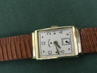 Solid 14k gold Lord Elgin 559 21 jewel Wrist Watch Mans Men Art Deco Vintage 8