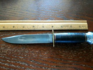 Antique Vintage Estate Marbles Ideal Fixed Blade Knife 9 "