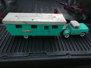 Vintage 1965 Nylint No.  6000 Ford Tractor And Mobile Home Trailer Pressed Steel 4