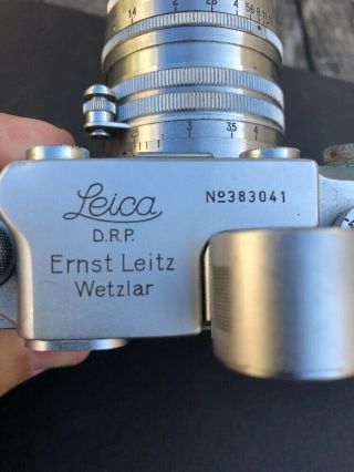 Vintage Leica D.  R.  P.  Ernst Leitz Wetzlar No.  383041 Lens 1:1.  4 F=5 cm Estate 5