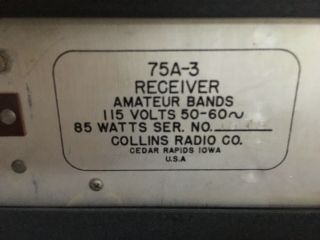 Vintage Collins 75A - 3 HAM Radio Receiver 2