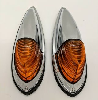 Pair Arrow No.  39 Vintage Chrome Marker Lights