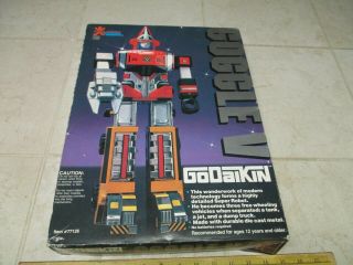 Vtg Rare Bandai Godaikin Goggle V Robot Transformer Toy W/box Diecast 77126