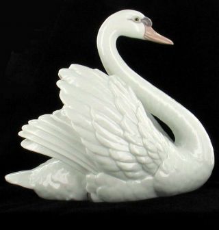 Vintage Lladro 5231 Huge Swan With Wings Retired Glossy Figurine Huge