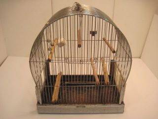 Old Vintage Chrome Hendryx Bird Cage Bells Bird Houses Collectiable