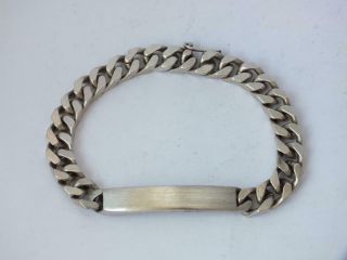 Solid Sterling Silver Id Bracelet 1978/ L 21 Cm/ 49 G