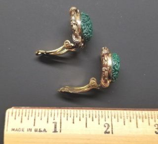 Stephen Dweck Signed Bronze Malachite Clips Earrings 4