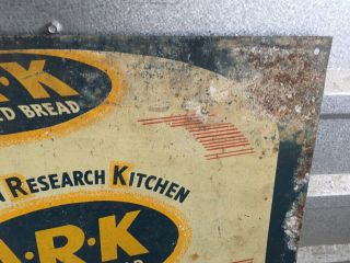 Vintage 1940 - 50 ' s ARK Bread Loaf Metal Advertising Sign.  Real Deal 3
