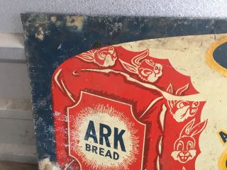 Vintage 1940 - 50 ' s ARK Bread Loaf Metal Advertising Sign.  Real Deal 6