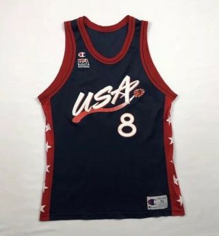 Vtg Champion Team Usa Scottie Pippen Mens Olympics Basketball Jersey Sz Large