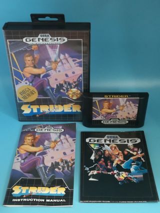 Strider (, Complete) For Sega Genesis 1990 Cib Vintage