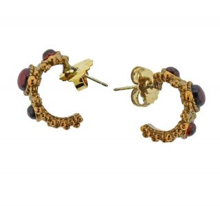 Stephen Dweck Bronze Gemstone Hoop Earrings 2